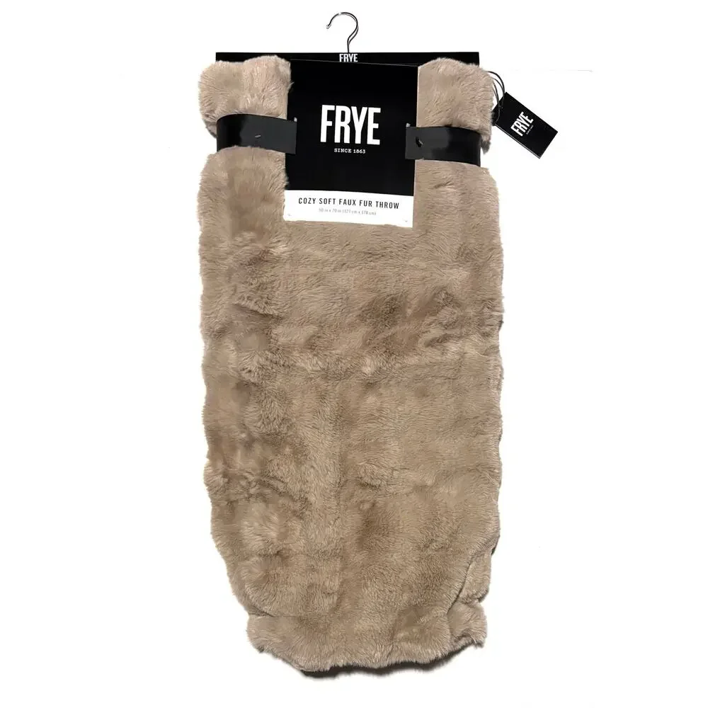 FRYE Faux Fur Throw Blanket 50 x 70